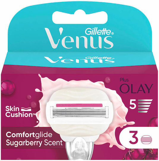 Venus Replacement Heads with 5 Blades & Lubricating Tape 3 Pieces