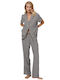 Aruelle Summer Women's Pyjama Set Ecru-black