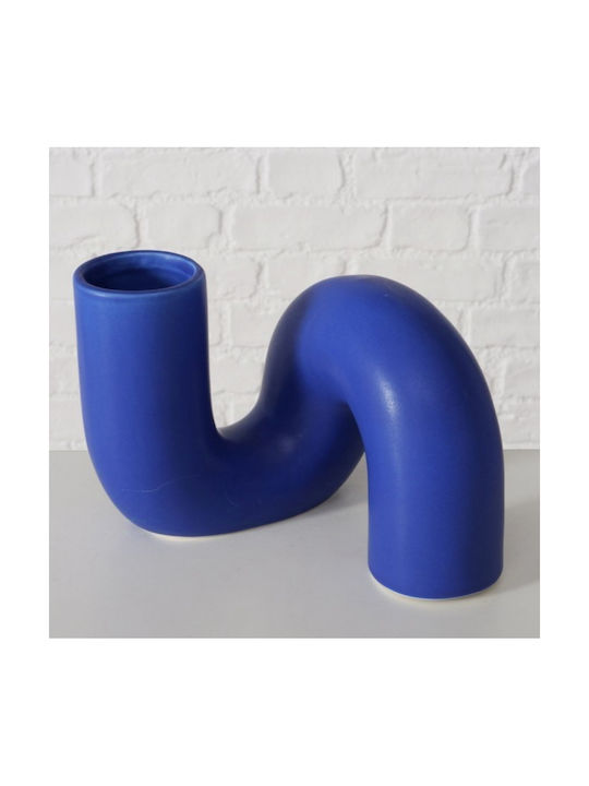 Boltze Διακοσμητικό Βάζο Κεραμικό Μπλε Φ16xΥ17cm
