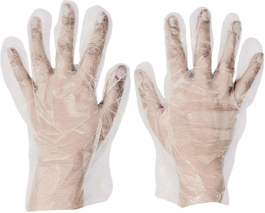 Polyethylene Examination Gloves Powdered Transparent 100pcs