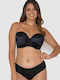 Black Strapless Σουτιέν με Μπανέλες