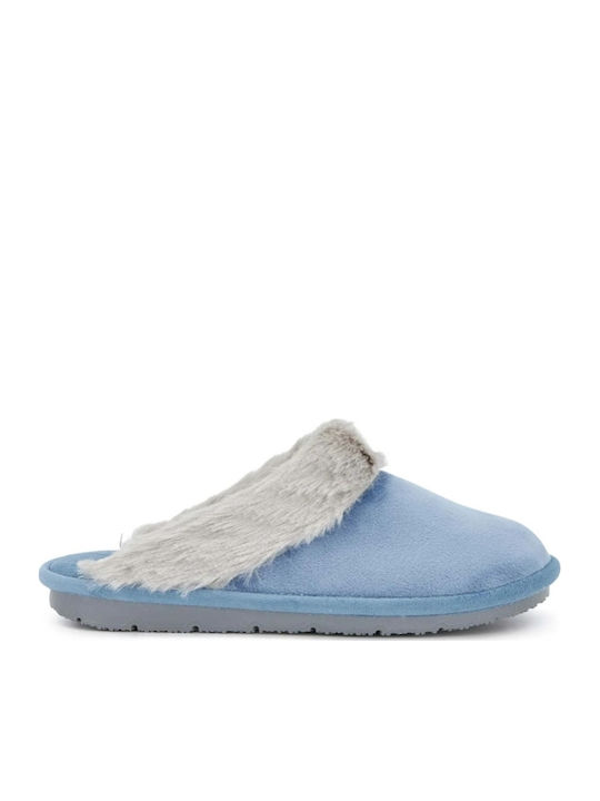 Brienne Winter Women's Slippers with Fur Light Blue Regular Fit