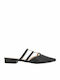 Leather Mules with Heel in Black Color