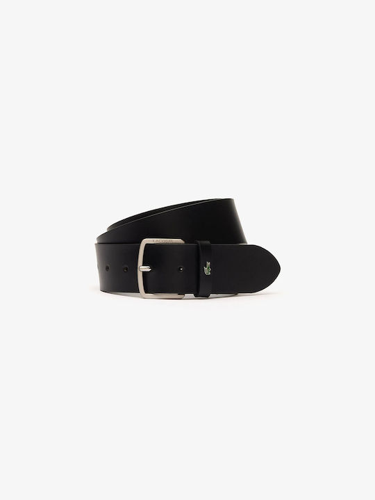 Lacoste Herren Gürtel Leder Schwarz