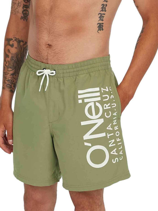 Cali 16'' Men's Swimwear Shorts Green with Prints