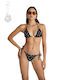 Bikinihosen Slip mit Schnürung Schwarz