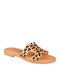 Leather Women's Flat Sandals Leopard