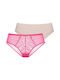Γυναικεία Slip 2Pack με Δαντέλα Rose/beige