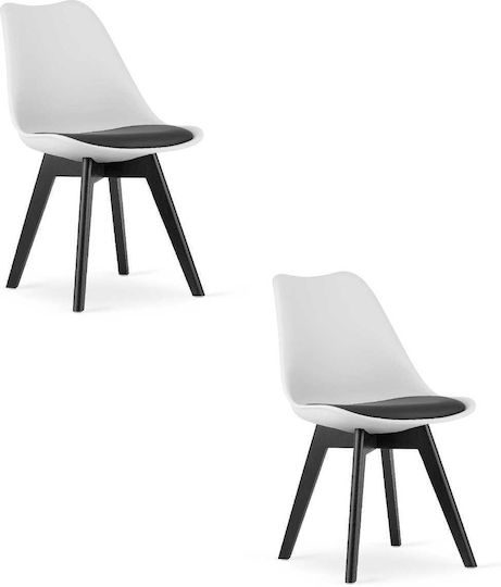Stühle Speisesaal Mark 49x40x82cm 2Stück Black and White