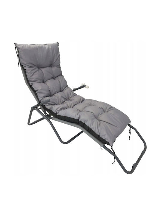 AIO Factory Wasserdichtes Sonnenbank-Kissen Mit Rückenlehne Grau 50x180cm