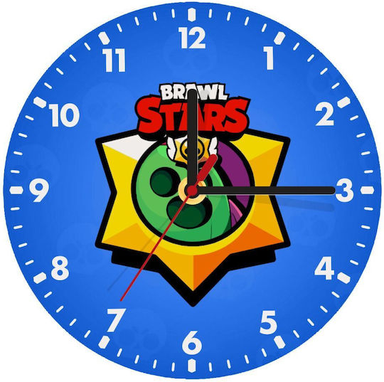 Koupakoupa Brawl Stars Spike Ρολόι Τοίχου Ξύλινο Μπλε