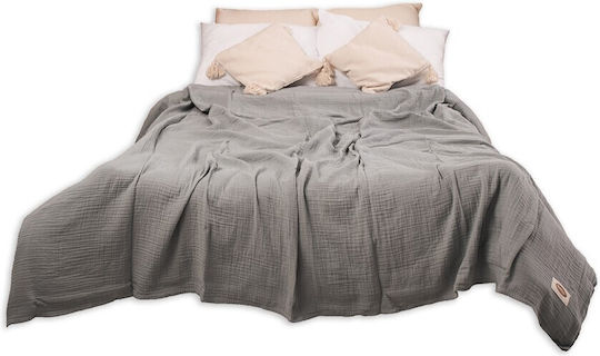 Matex Muslin Tagesdecken Dunkelgrau 240x210cm
