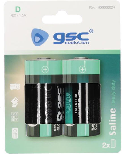 GSC Game World Μπαταρίες Zinc D 1.5V 2τμχ