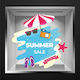 Sommer-Schaufensterdekoration Sommerschlussverkauf 70x65cm