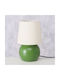 Boltze Metal Table Lamp with White Shade and Green Base