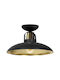 Eko Light Πλαφονιέρα Οροφής Μαύρη με Ντουί E27 από Τσιμέντο