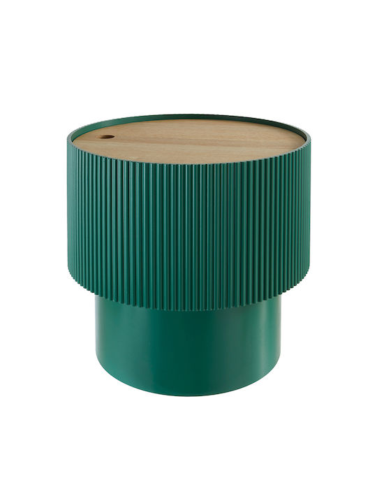 Masă Laterală Rotundă Mese de Cafea A-s Enola Din Lemn Verde L38,5xL38,5xÎ35cm