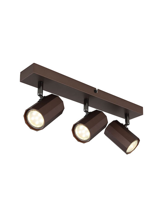 Globo Lighting Triple Spot in Brown Color