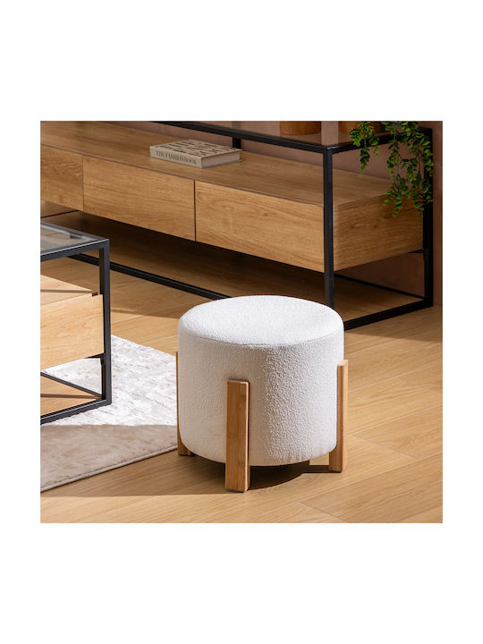 Stool For Living Room Wooden A-s Bansa White 37.5x37.5x32cm