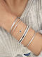 Women's Bracelet Handcuffs from Stainless Steel with Zircon 6.1cm
