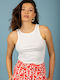 Women's Blouse Sleeveless with Boat Neckline Vanilla