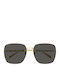Gucci Women's Sunglasses with Gold Metal Frame and Gray Lens
