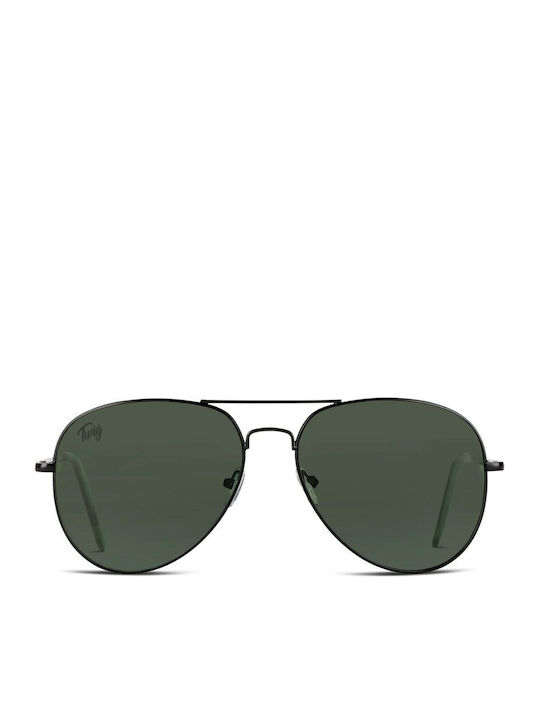 Twig Pennac Unisex Sunglasses with Green Metallic Frame and Green Lens PEN08