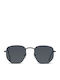 Twig Roque Unisex Sunglasses with Black Metallic Frame and Black Lens ROQ01