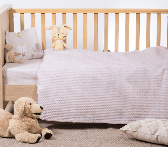 Nef-Nef Homeware Decke Kinderbett Happy Waffel Beige 110x150cm