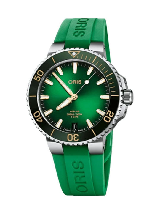 Oris Ανδρικό Ρολόι 41.5mm Αυτόματο με Πράσινο Μεταλλικό Μπρασελέ