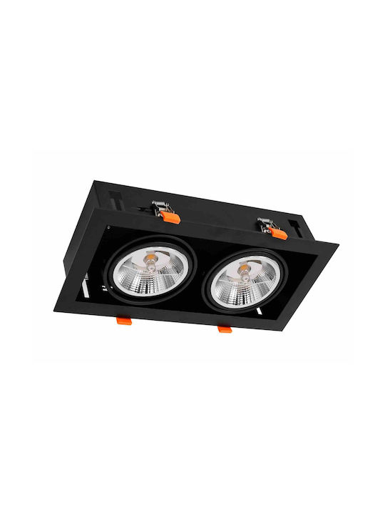 Eko Light Χωνευτό Σποτ με Ντουί GU10 Μαύρο 1τμχ
