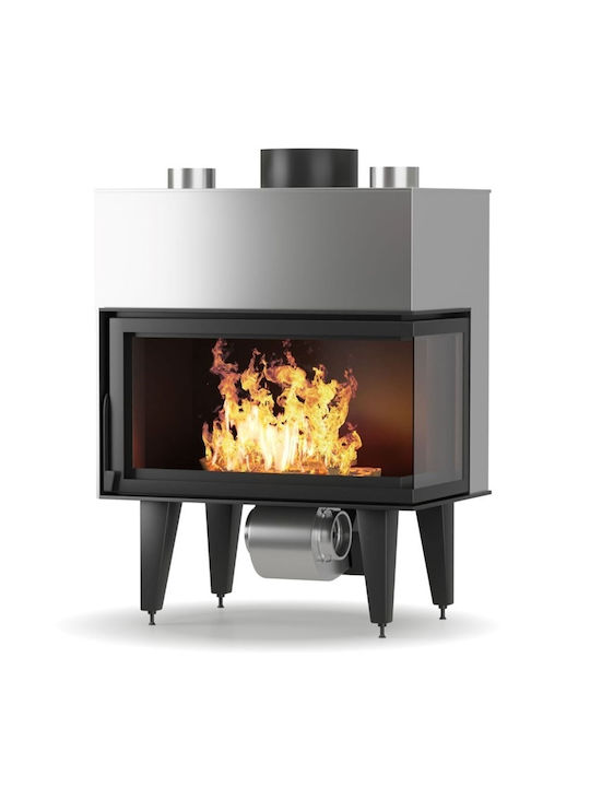 Thermiki Ats Stable Air Corner 800 Ενεργειακό Τζάκι Ξύλου Αερόθερμο 15.15kW Δεξιά Γωνία με Ανοιγόμενες Πόρτες