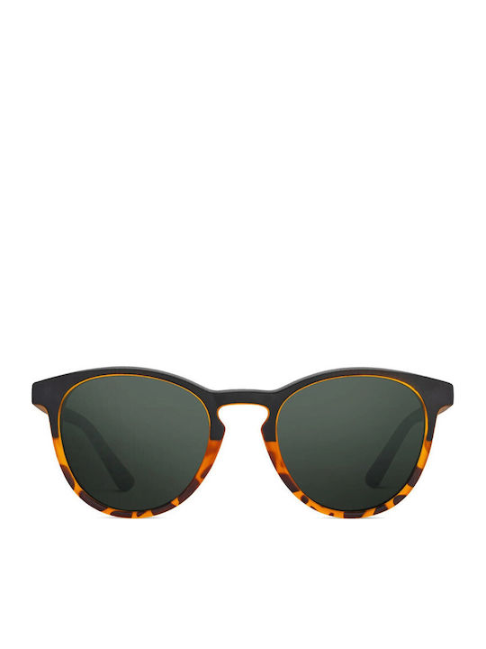 Twig Unisex Sunglasses with Brown Tartaruga Plastic Frame and Green Lens PSR02