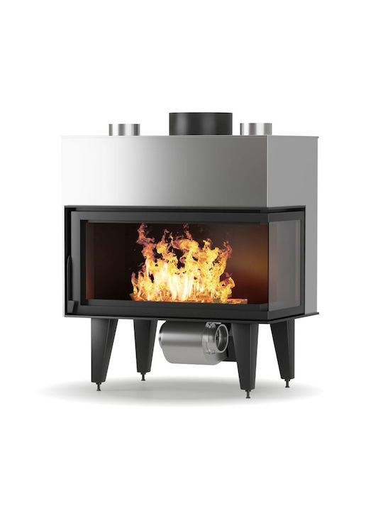Thermiki Ats Stable Air Corner 900 Ενεργειακό Τζάκι Ξύλου Αερόθερμο 16.4kW Δεξιά Γωνία με Ανοιγόμενες Πόρτες