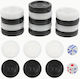 Wooden Checkers & Dice Set for Backgammon Black / White 3cm