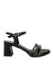 Ragazza Sandals with Straps and Rhinestones Black