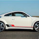 Set 2 Adhesive Stickers Tuning Model "racing Stripes V2" Size 180 X 16.5 Cm Color Black + Gray + Red