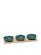 Atmosphera Wooden Dessert Divided Serving Plate with 3 Slots Green Ø11.5cm 11.5x32cm