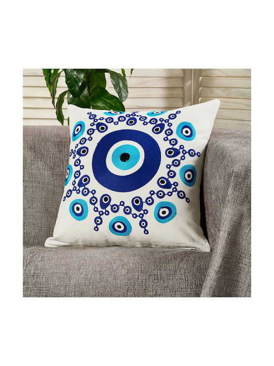 Whitegg Decorative Pillow Case D0305 Made of 100% Cotton White 45x45cm