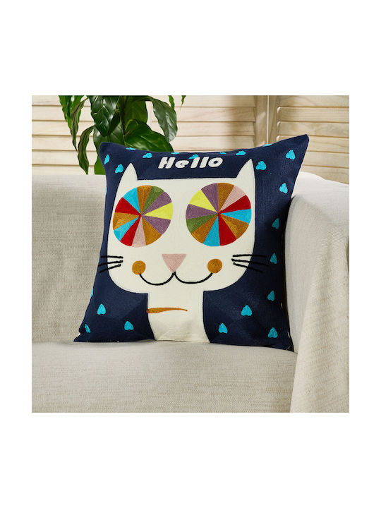 Whitegg Whitegg Decorative Pillow Case D0319 100% Cotton Blue 45x45cm