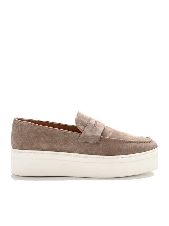 Men's Suede Moccasins Beige