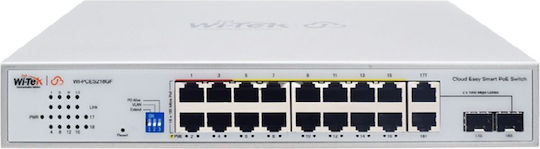 Wi-Tek WI-PCES218GF Unmanaged L2 PoE++ Switch με 16 Θύρες Ethernet και 2 SFP Θύρες
