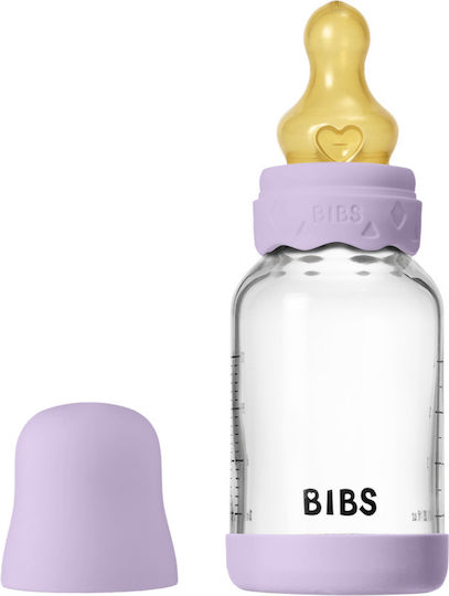 Bibs Glass Baby Bottle Anti-Colic with Rubber Teat for 0+ Months 120ml