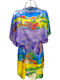 Damen Poncho-Kleid Lv24 Lila Gelb Einheitsgröße Intl