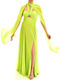 Maxi Βραδινό Φόρεμα Lime