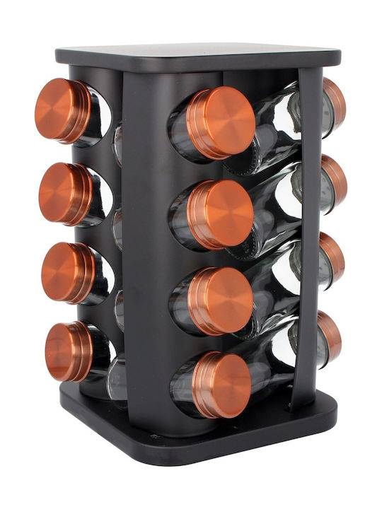 Brunbeste Inox Tabletop Rotating Spice Rack Gray 16pcs
