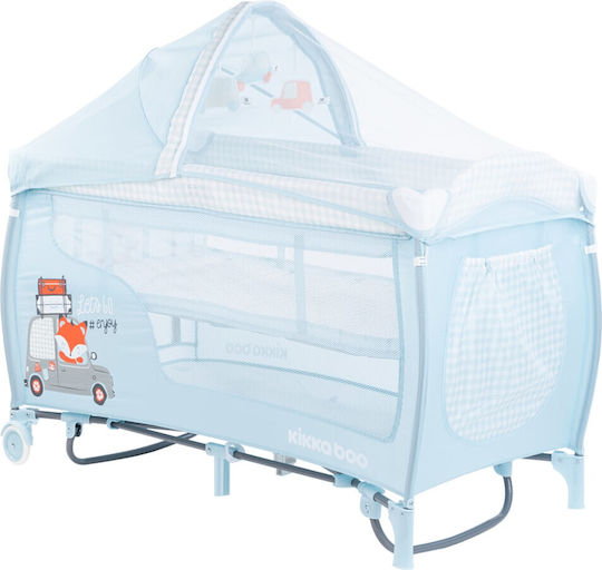 Kikka Boo Dolce Sonno Plus Παρκοκρέβατο 2 Επιπέδων με Αλλαξιέρα & Στρώμα Μπλε 128.5x66.5cm