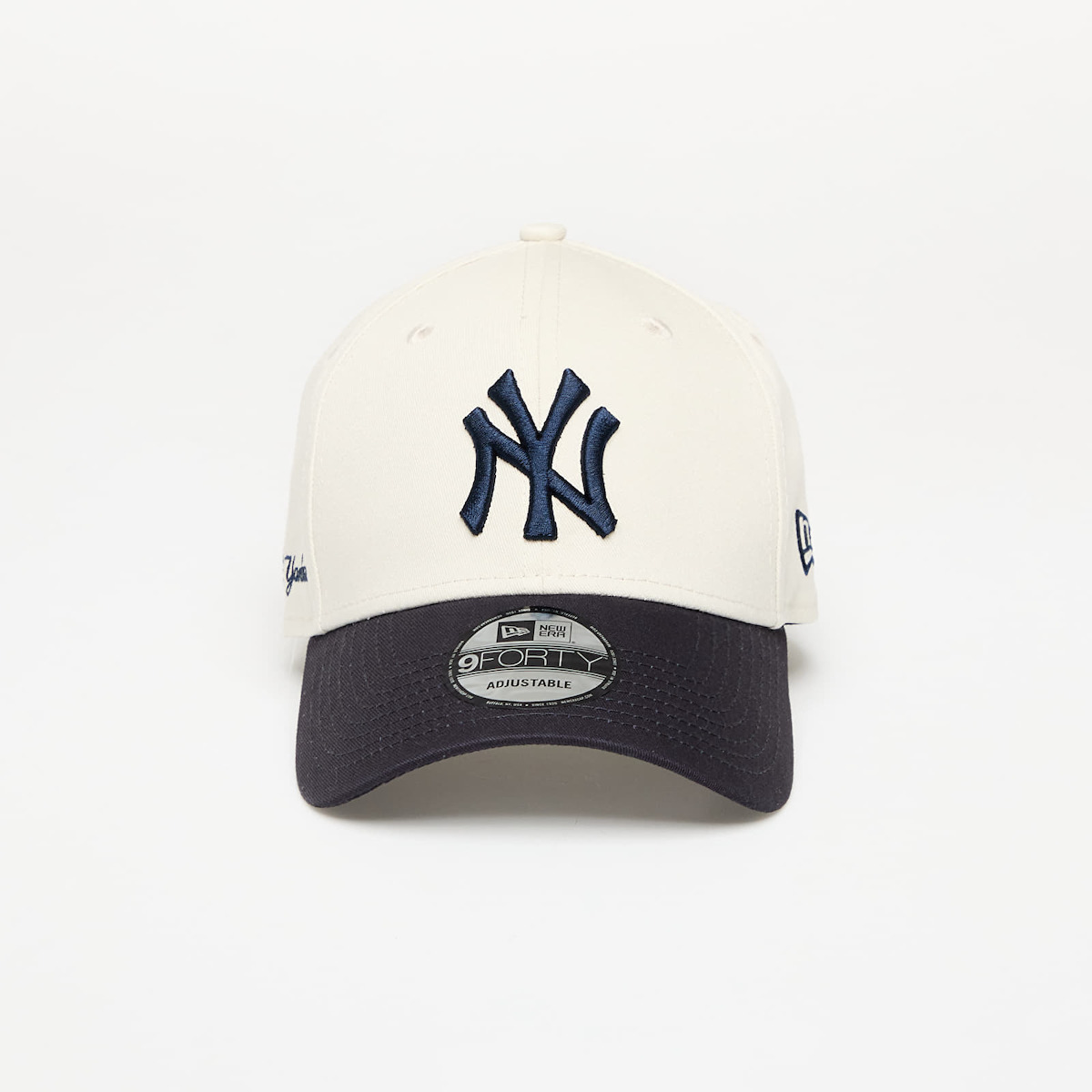 New Era New York Yankees 9forty Side Script Adjustable Cap Ivory
