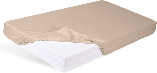 Matex Baby Bettlaken Für Krippe Flanell Angepasst Beige 70x140cm