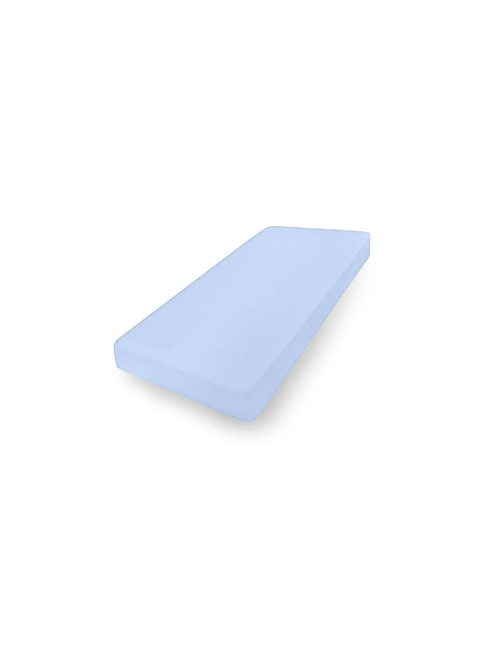 Matex Baby Sheet Crib Flannel Fitted Light Blue 80x160cm